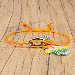 Женские браслеты с подвеской на руку из бисера Миюки с регулируемой подвеской в виде хамсы&nbsp;PZ5125