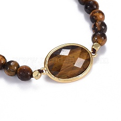 Натуральный тигровый глаз плетеный браслеты из бисера&nbsp;BJEW-JB04210-03