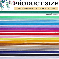 18м 18-х цветный плоский полиэстеровый эластичный шнур&nbsp;EC-ME0001-01