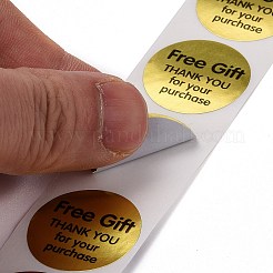 Плоские круглые бумажные наклейки спасибо&nbsp;LS-DIY-C042-09B