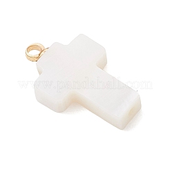 Подвески в виде крестиков из натуральных пресноводных ракушек с латунными креплениями&nbsp;PALLOY-JF04891