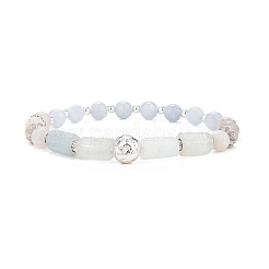 4шт. 4 стиля браслетов из натуральных и синтетических смешанных драгоценных камней и нержавеющей стали 304 с бусинами для женщин&nbsp;BJEW-JB09116