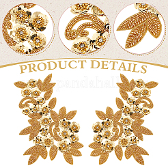 Цветок пайетки стеклянный бисер вышивка ткань пришивание аппликаций&nbsp;PATC-WH0008-127