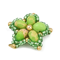 Подвески из стеклянного бисера ручной работы и синтетических окрашенных бусин императорской яшмы&nbsp;PALLOY-MZ00752