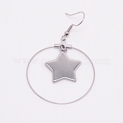 Из нержавеющей стали болтающийся серьги&nbsp;LS-STAS-WH0015-37P