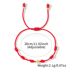 Регулируемые латунные браслеты из плетеных бусин&nbsp;GN5772-1