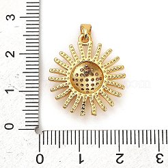 Латунные микропаве прозрачные подвески с фианитом&nbsp;KK-S503-02G