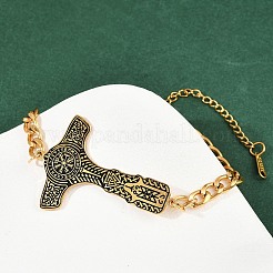 Браслеты из нержавеющей стали 304 с эмалированными звеньями BJEW-P356-01A-G