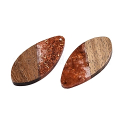 Подвески из прозрачной смолы и ореха&nbsp;RESI-T057-05C