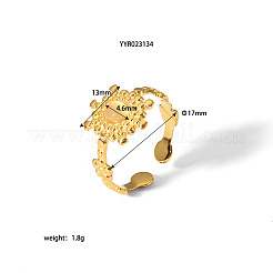 Винтажные регулируемые манжеты-кольца из нержавеющей стали 304 с натуральным камнем и цветами для женщин&nbsp;NA6440