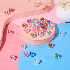 64 шт. 8-цветные прозрачные акриловые европейские бусины с УФ-покрытием&nbsp;OACR-TA0001-31