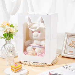 Бумажные подарочные пакеты с видимым окном и веревочными ручками&nbsp;ABAG-WH0040-14C