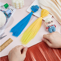 8шт 8 цвета PP кукольный парик волосы&nbsp;AJEW-FH0005-15