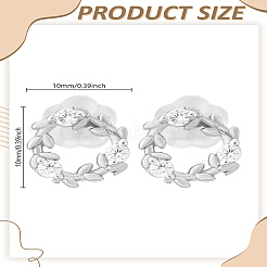 1 пара серег-гвоздиков из латуни с микропаве из прозрачных кубических цирконий&nbsp;EJEW-LP0003-49