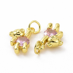 Латунные микропаве прозрачные кубические циркониевые подвески&nbsp;ZIRC-F135-25G-02