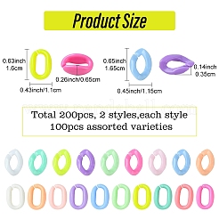 200 шт. 2 стиля непрозрачных акриловых соединительных колец&nbsp;OACR-YW0002-05