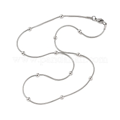 Ожерелья из круглой змейки из нержавеющей стали 304&nbsp;NJEW-B131-02P