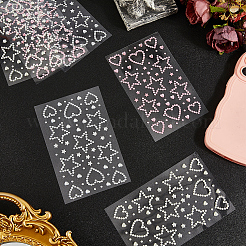 6 шт. 3-х цветные смоляные стразы и жемчужные палочки из АБС-пластика&nbsp;AJEW-SP0002-67