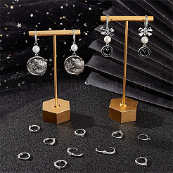 14шт латунные серьги-кольца с микро-паве из прозрачного кубического циркония&nbsp;ZIRC-BBC0003-48