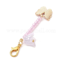 Подвеска из сплава бабочки с эмалью и стеклянными бусинами&nbsp;HJEW-JM01973