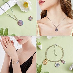 16 шт. 8 подвески в виде глаз из нержавеющей стали 304 со стразами&nbsp;STAS-SZ0002-85P