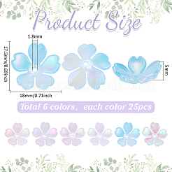 150 шт. 6-цветные акриловые колпачки для бусин&nbsp;SACR-PH0002-36