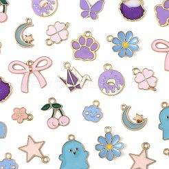 30шт 15 стиля подвески из сплава с эмалью&nbsp;ENAM-FS0003-36