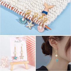 10 шт. 10 стильных эмалевых подвески с морской тематикой&nbsp;HJEW-NB0001-44