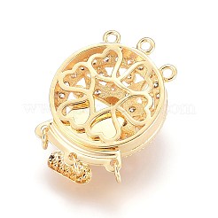 Латунные микро проложить кубического циркония ящик с застежками&nbsp;LS-ZIRC-F107-07G