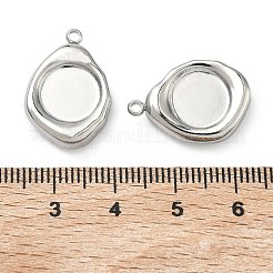 Оправы для подвесок из нержавеющей стали 304 в виде кабошонов&nbsp;STAS-C167-07B-P