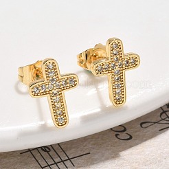 Серьги-гвоздики из циркония&nbsp;EJEW-D305-07G