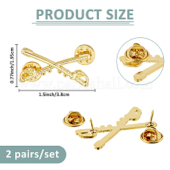 2 пара армейских кавалерийских мечей из цинкового сплава&nbsp;AJEW-FH0006-46