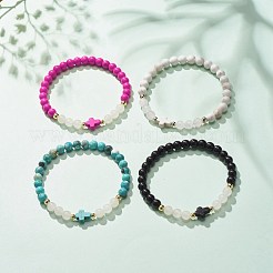 Эластичный браслет из синтетической бирюзы (окрашенной)&nbsp;BJEW-JB08287