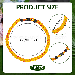 16 шт. плетеные браслеты из полиэфирного шнура для мужчин и женщин&nbsp;BJEW-UN0001-87B