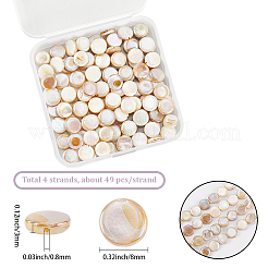 4 нити гальванизированных натуральных пресноводных ракушек&nbsp;SHEL-SC0001-78