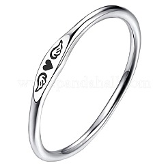 Кольца из нержавеющей стали 304 с узором в виде крыльев сердца&nbsp;FS-WGA5734-03