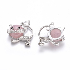 Кулоны для котят из розового кварца&nbsp;G-J386-C09