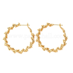 Латунные серьги-кольца EJEW-A143-09G