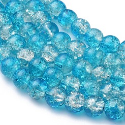 Выпечки нарисованные потрескивание стеклянные бусины пряди&nbsp;X-CCG-S001-8mm-06