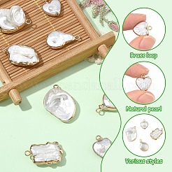 2 шт. подвески из натурального барочного жемчуга Кеши&nbsp;PEAR-YW0001-11