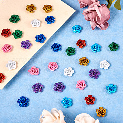 32 шт. 8 цвета 3D краска для выпечки розы алюминиевые бусины&nbsp;FIND-TA0006-14