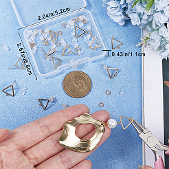 16 шт. полые треугольные латунные серьги-гвоздики&nbsp;DIY-CN0002-68