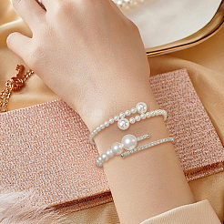 4 шт. 2 стиля браслеты-манжеты из сплава смолы для женщин&nbsp;BJEW-GO0002-19