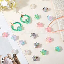 60шт 5 цвета УФ покрытие прозрачные кракле акриловые бусины&nbsp;OACR-PA0001-04