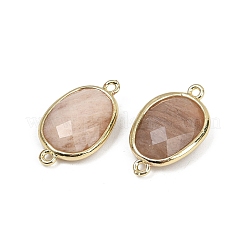 Подвески с гранеными соединителями из натурального солнечного камня&nbsp;G-K347-11G-01