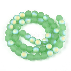 Нити стеклянных бусин с имитацией матового нефрита&nbsp;LS-GLAA-T032-J8mm-MBB05