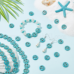 4 нити синтетических бирюзовых бусин&nbsp;G-BC0001-54B-01