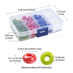 160шт 8 стильные непрозрачные и прозрачные стеклянные круглые бусины&nbsp;SEED-YW0002-05