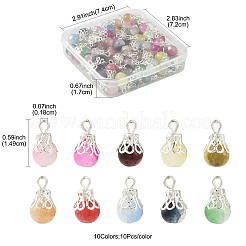 100 шт. 10-цветные подвески из искусственного нефрита с эффектом кракле&nbsp;PALLOY-FS00056