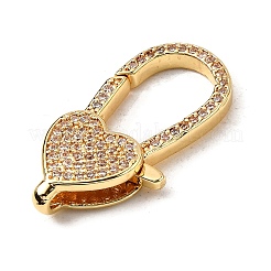 Застежки-клешни из прозрачной латуни с кубическим цирконием&nbsp;KK-Z078-46C-G